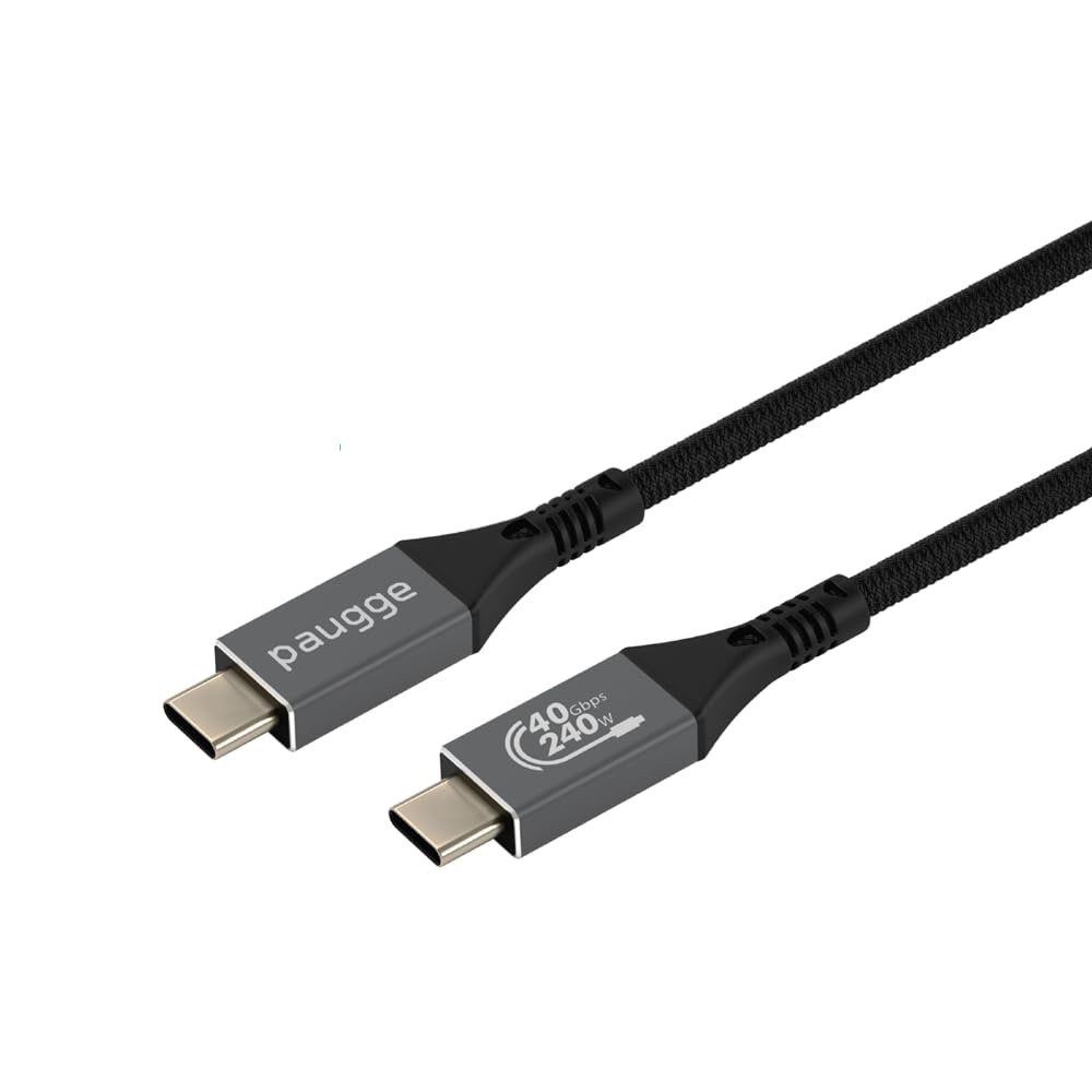 Paugge USB 4 Kablo - 40Gbps, USB C Görüntü, Ses, Data ve Şarj Kablosu - 8K 60Hz, 4K 144Hz /120Hz / 60Hz, HDR (1 Metre)