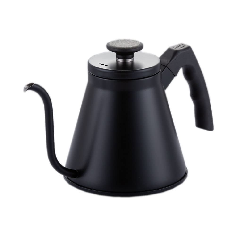 Epinox Barista Kahve Gooseneck Kettle - Çelik Kahve Demleme Dripper Kettle - İndüksiyonlu - Paslanmaz Çelik - Siyah, Slim - 1200 ml