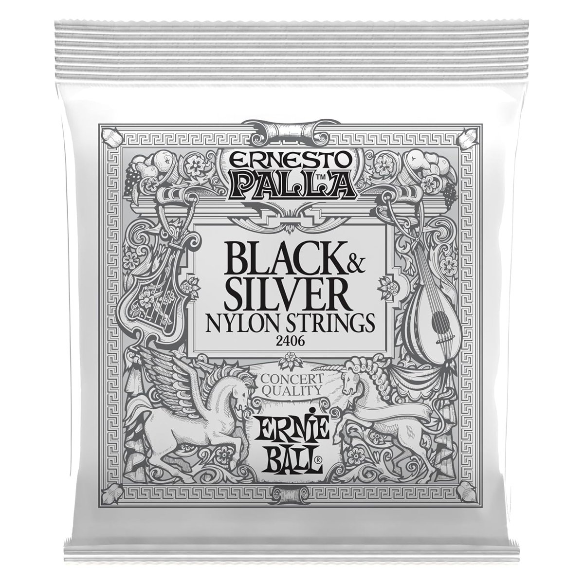 Ernie Ball Ernesto Palla Siyah  Gümüş Klasik Gitar Telleri Naylon
