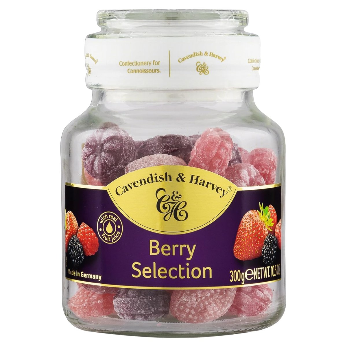 Cavendish  Harvey Mixed Berry Hard Candy Drops/Karışık Orman Meyve Aromalı Şeker Cam Kavanoz 300 g