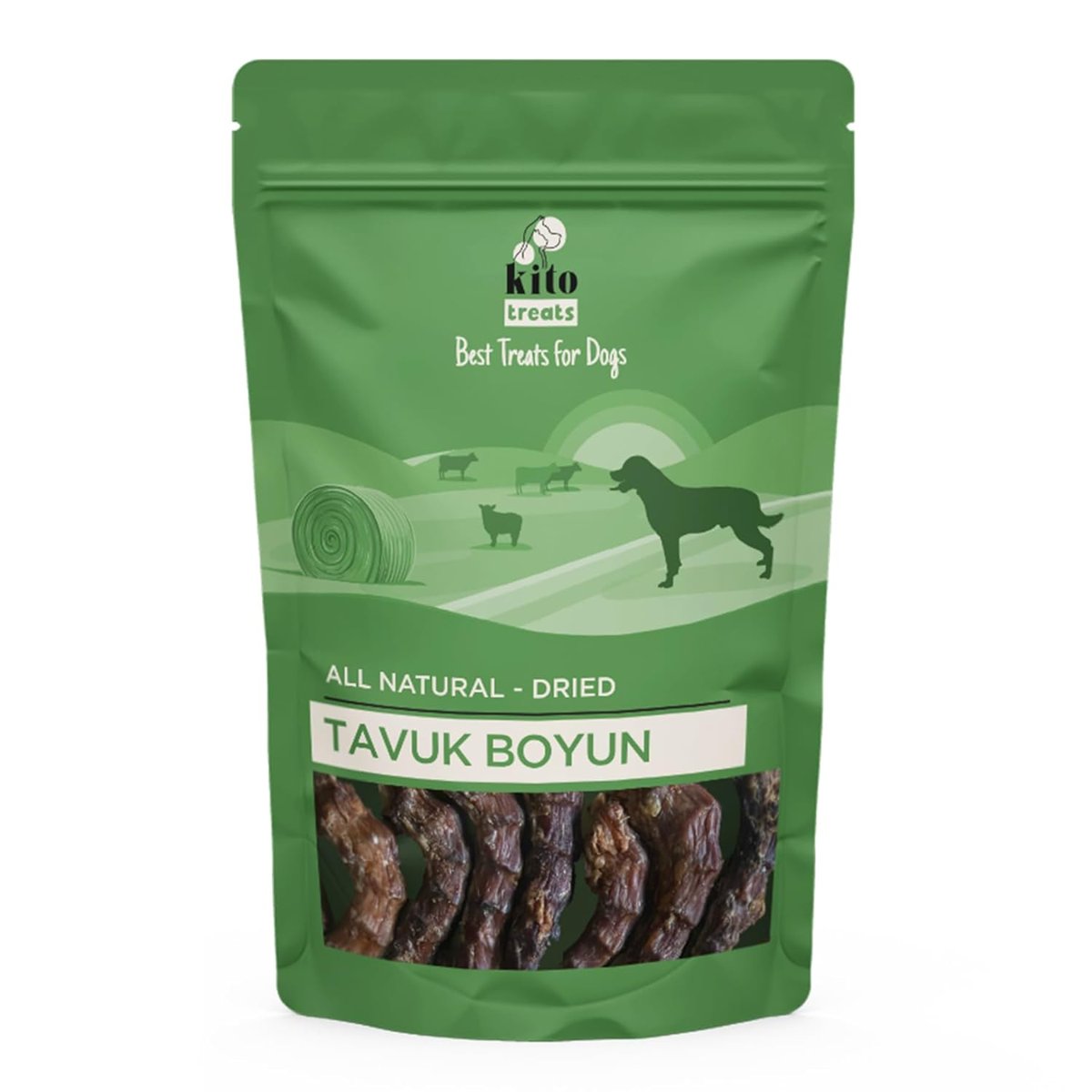 Kito Tavuk Boyun Çiğnemelik Köpek Ödül Maması%100 Doğal, Glutensiz, Organik 100 gr (Dog Treat)