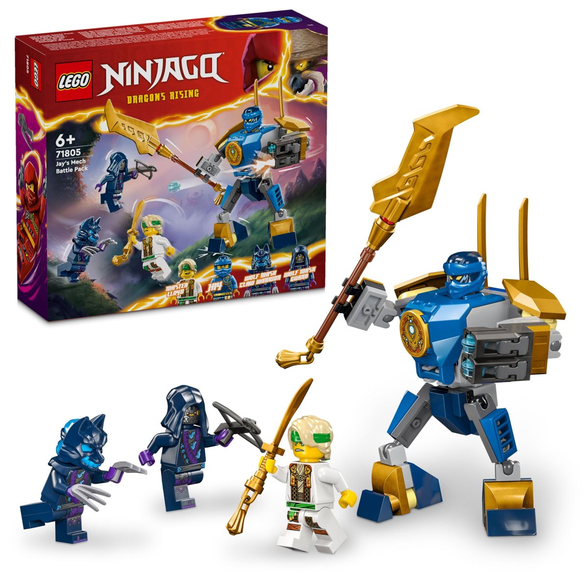 LEGO NINJAGO Jay’in Robotu Savaş Paketi 71805-6 Yaş ve Üzeri Çocuklar için Jay Minifigürü İçeren Yaratıcı Oyuncak Yapım Seti (78 Parça)