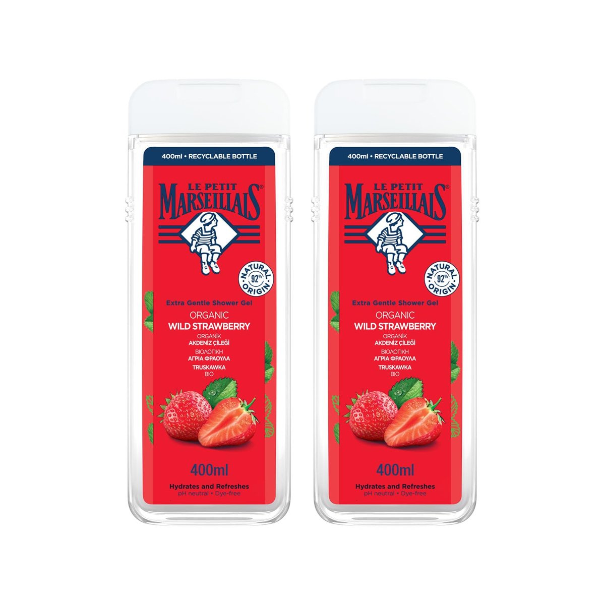 Le Petit Marseillais LPM Duş Jeli Akdeniz Çileği 400 ml 1+1 Set
