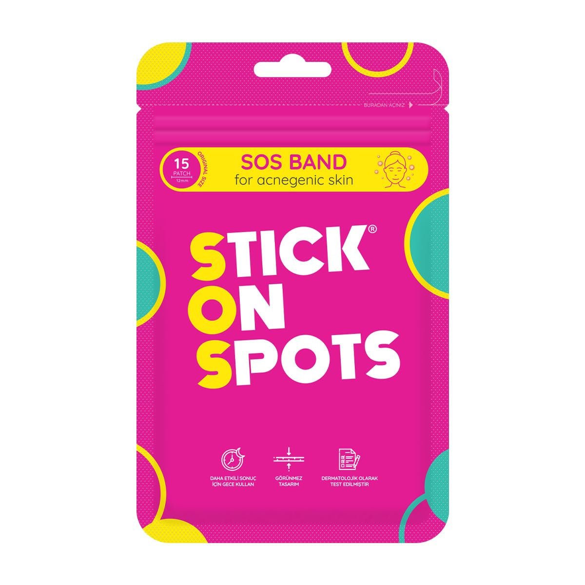 STICK ON SPOTS SOS Band Sivilce/Akne Bandı 15 Parça