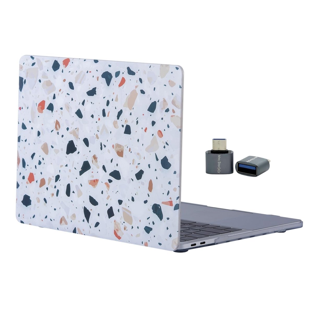 McStorey MacBook Air 13 Kılıf A1932 A2179 A2337 M1 Uyumlu Terrazzo Desenli Sert Koruyucu Hard Case Ş