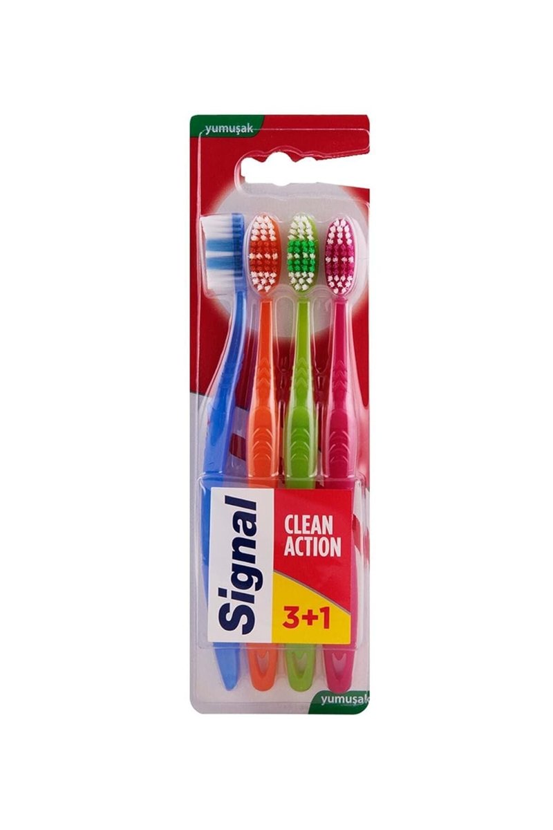 Signal Premium Action 4'lü (3+1) Yumuşak Diş Fırçası