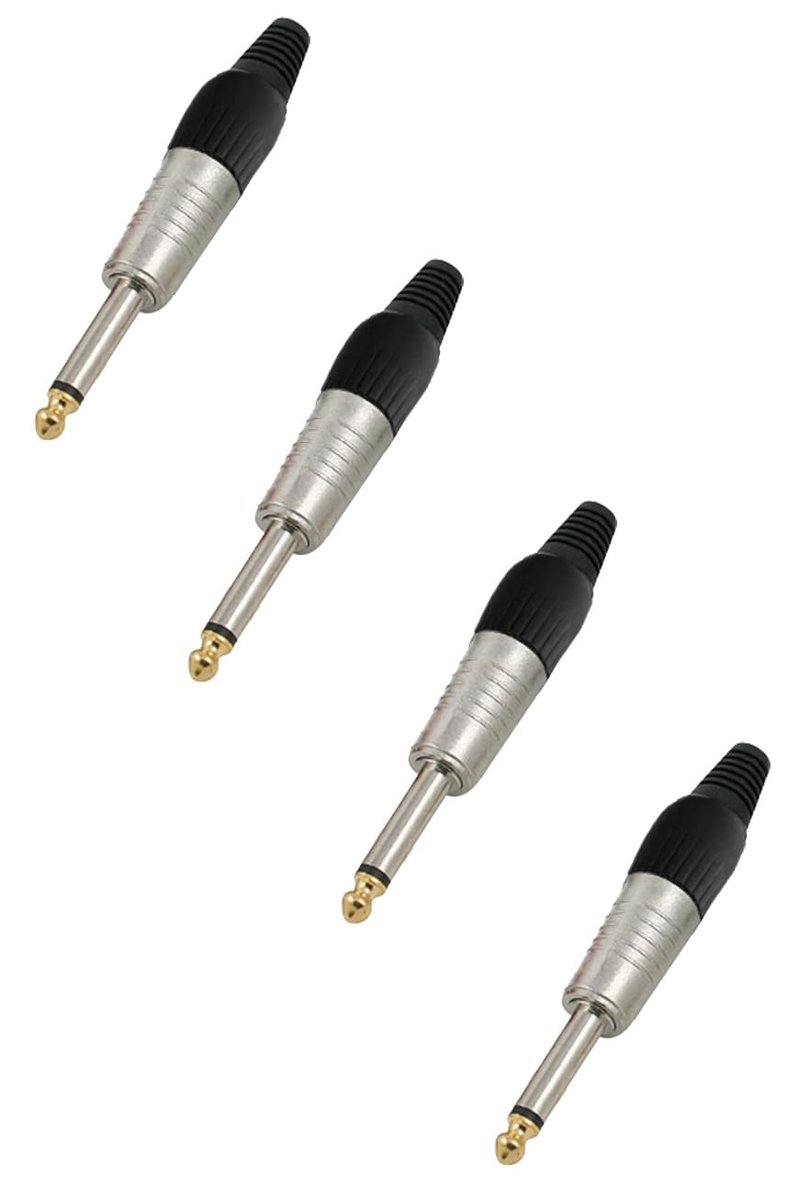Hepa Merz SFC-M63-4X 6.35MM Mono Jack Gitar Jack Erkek jak (4 ADET)