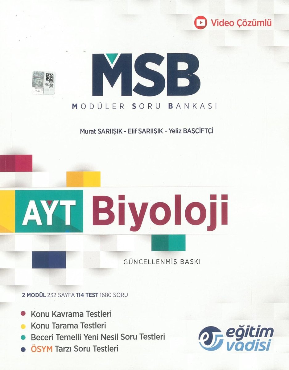 Eğitim Vadisi AYT Biyoloji Modüler Soru Bankası