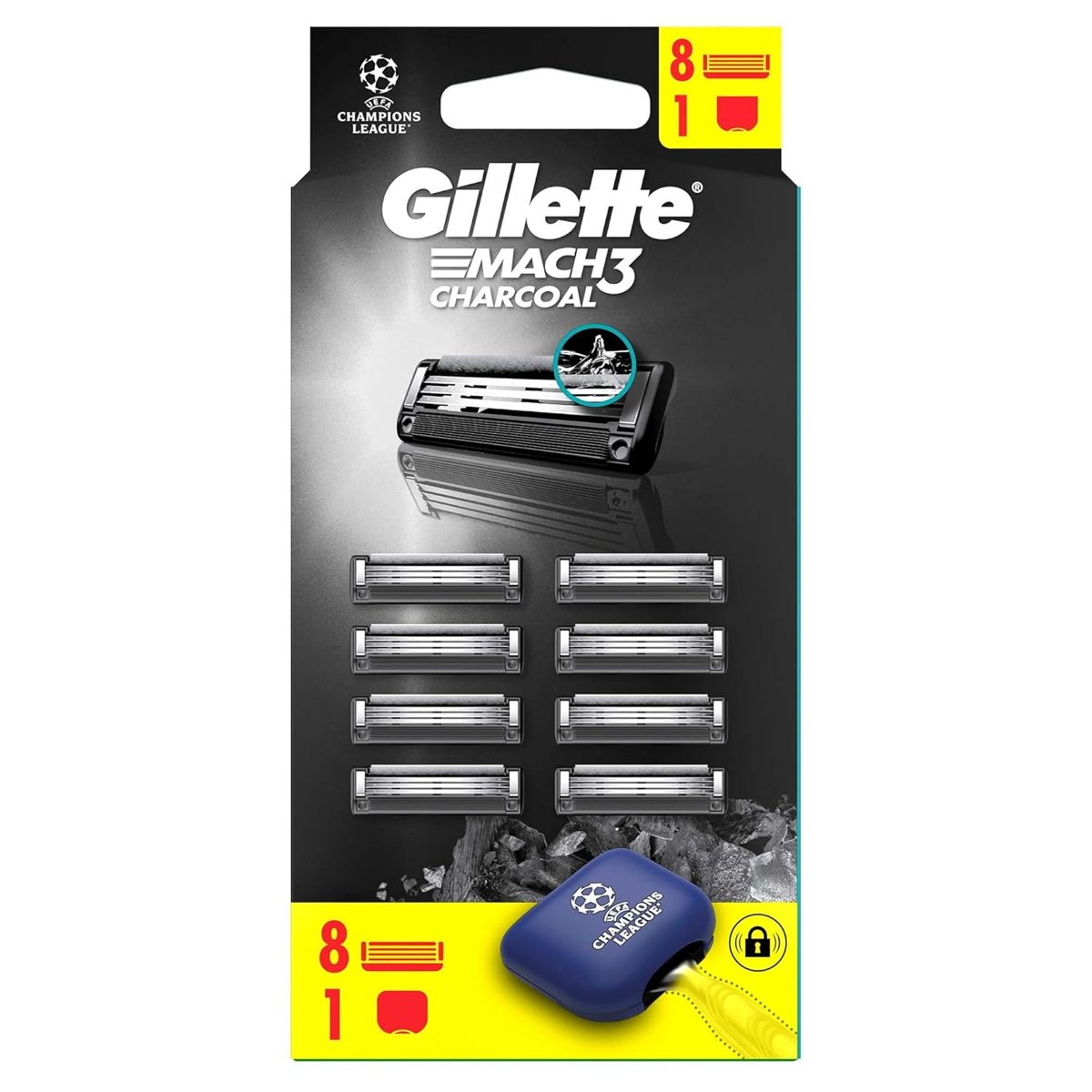 Gillette Mach3 Charcoal Avantajlı Yedek Tıraş Bıçağı 8'li