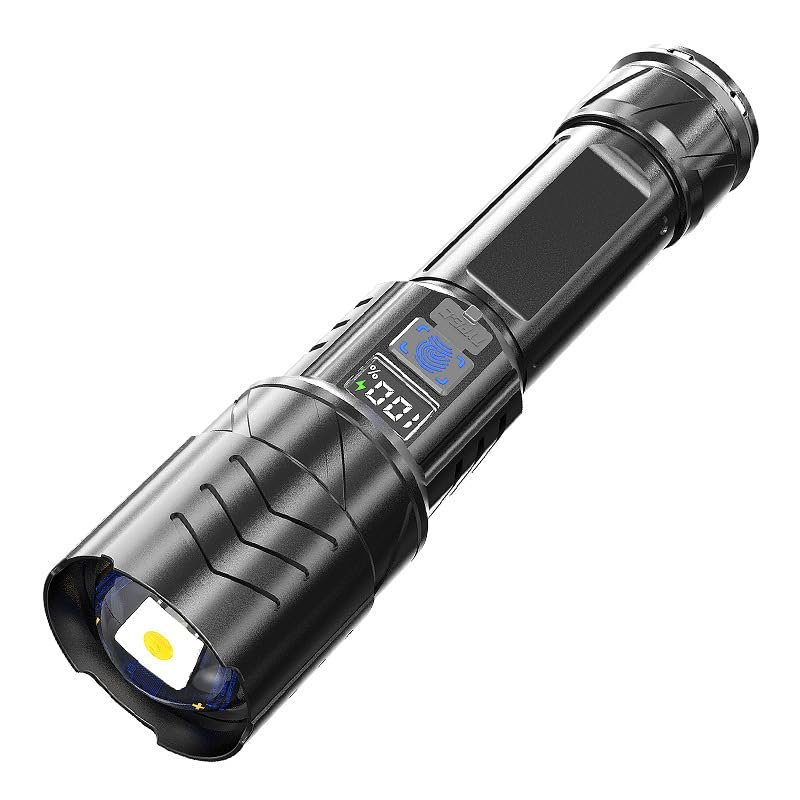 Valkyrie Şarjlı LED El Feneri 3 Mod Zoom Dijital Göstergeli Type-C Hızlı Şarj