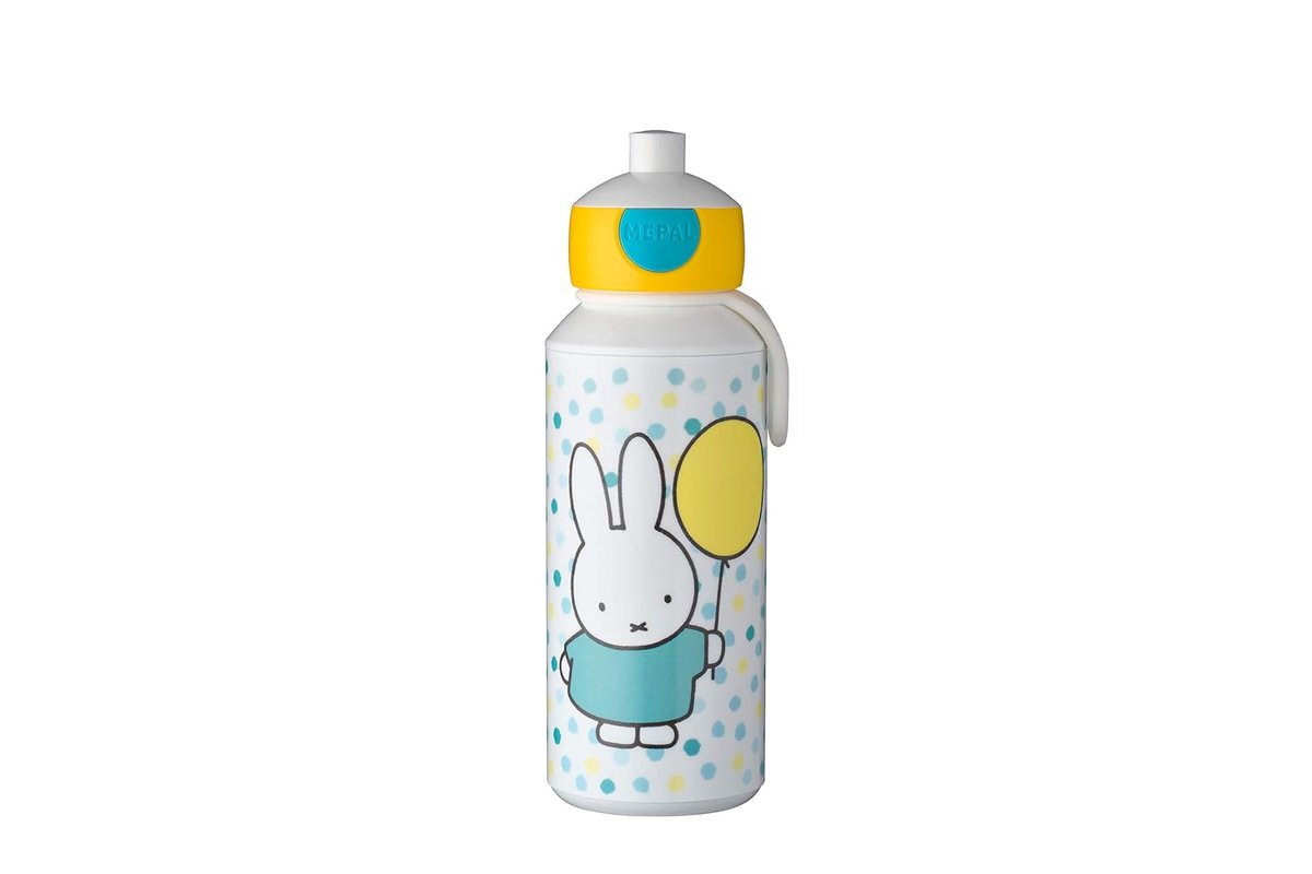 Mepal - Pop-up Campus içecek şişesi, su şişesi, okul için sızdırmaz şişe, tekrar kullanılabilir, BPA içermez ve bulaşık makinesinde yıkanabilir, 400 ml, Miffy Confetti