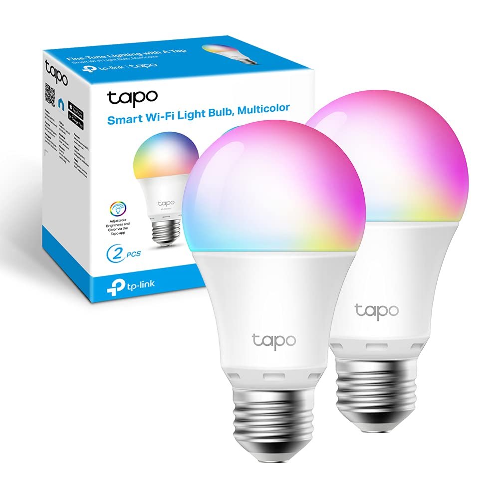 Tapo L530E 2-pack , 8.7 W, 2.4 GHz, 16.000.000 Renk Tonu, E27 Duy, Alexa ve Google Home ile Çalışır, Rengi Değiştirilebilir, Hub Gerekmez, Çok Renkli Akıllı Wi-Fi Ampulü