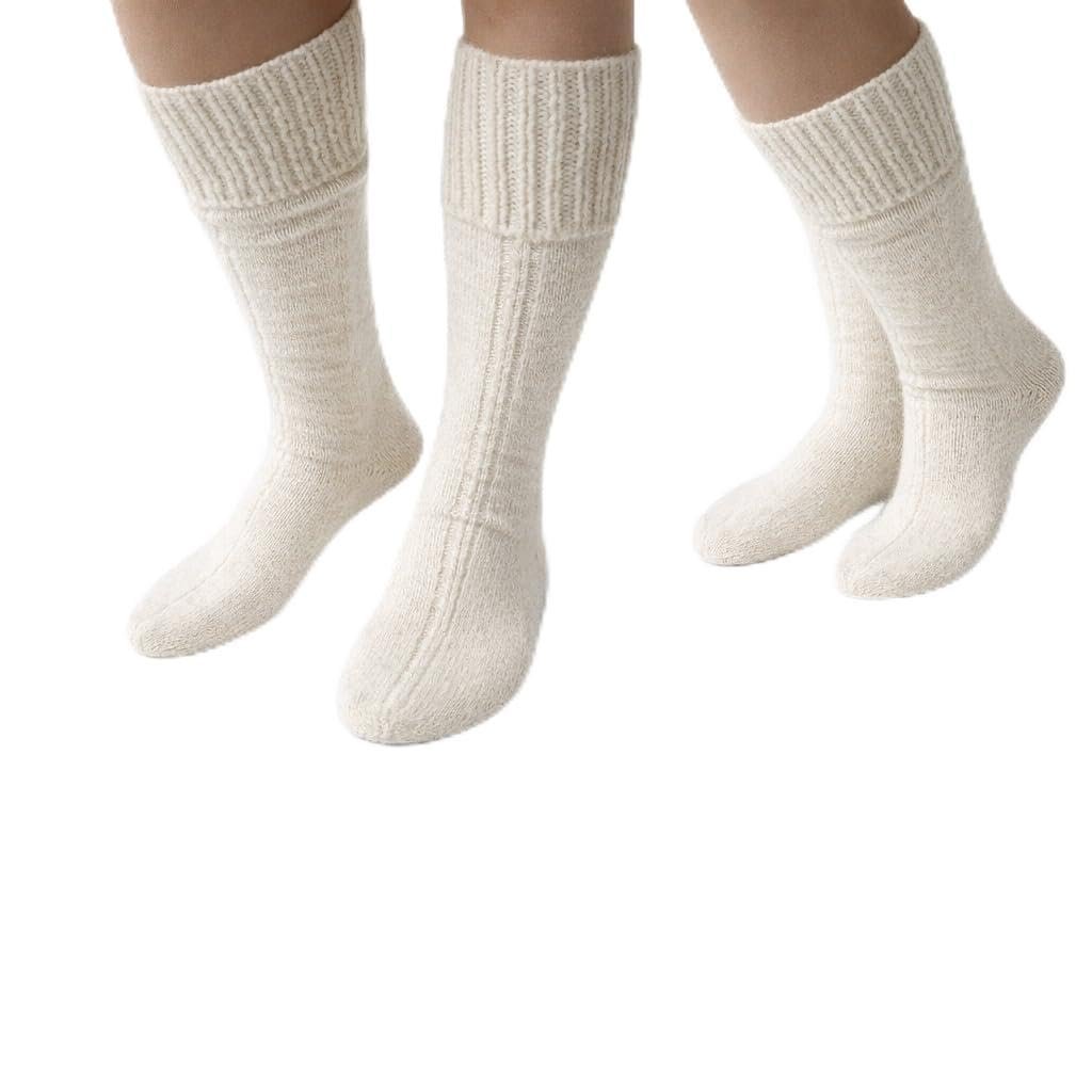 Reva El Örgüsü Yün Çorap, Unisex, Doğal Yün, Ekru, Standart Boy, 25cm Taban, Avcılık ve Doğa Sporları için Özel Tasarım Tek Beden