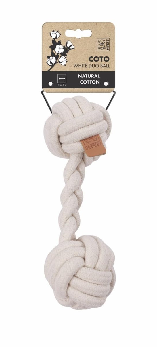 M-PETS COTO WHİTE DUO BALL 28CM ÖRGÜ OYUNCAK