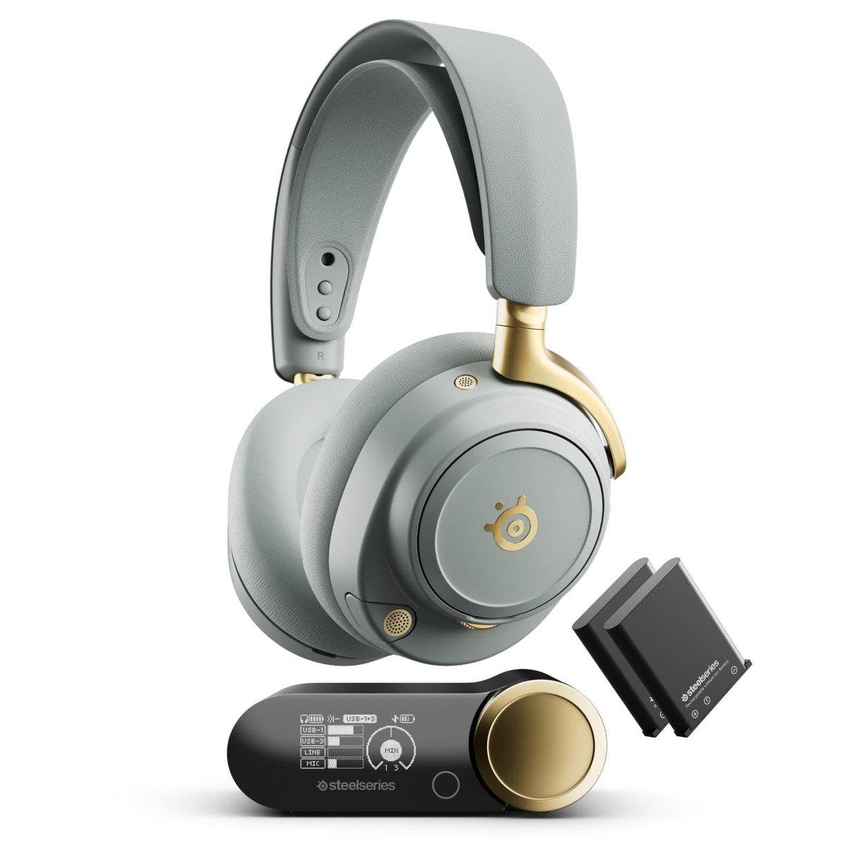 SteelSeries Arctis Nova Elite Hi-Res Wireless Gaming Kulaklık - Sage Gold