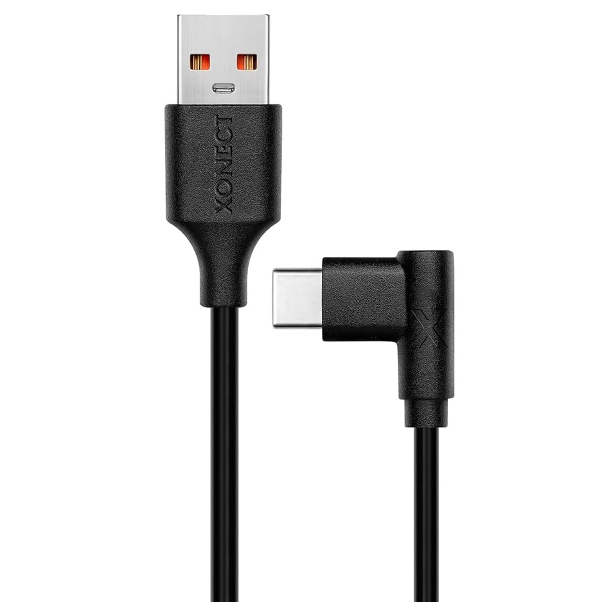 XONECT USB to Type-C ile Uyumlu iPhone ve Samsung ile Uyumlu Hızlı Şarj ve Data Kablosu 100 cm L Tipi Gaming (Siyah)