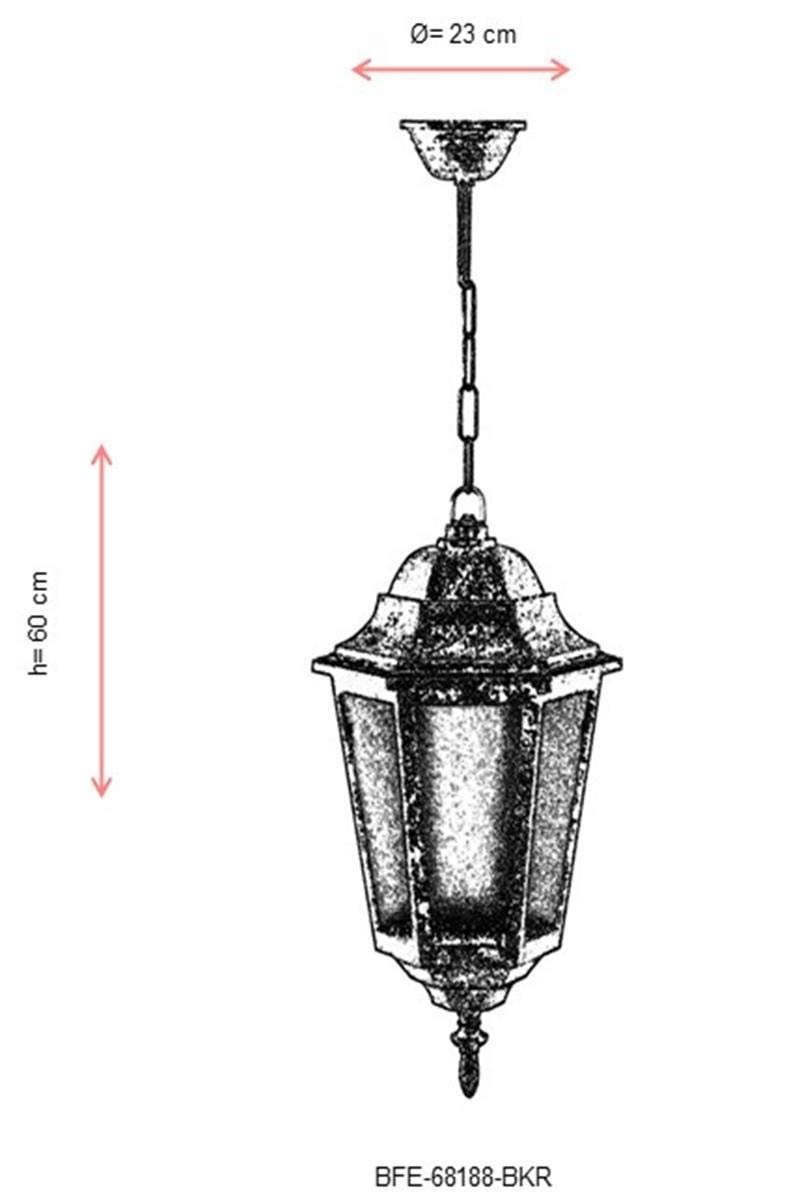 Avonni Bfe-68188-Bkr Kahverengi Elektrostatik Toz Boyalı Dış Mekan Aydınlatma, E27, Abs, Akrilik Cam, 23Cm