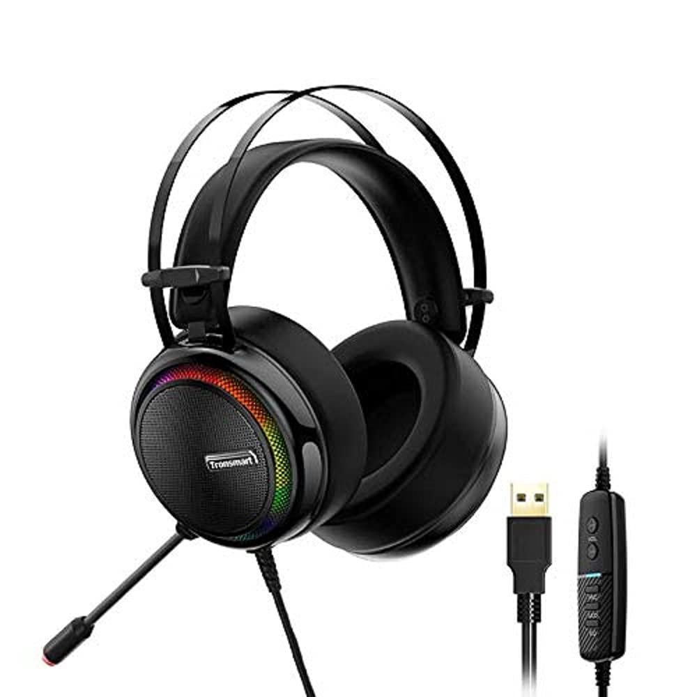 Tronsmart Glary 7.1 Mikrofonlu RGB Oyuncu Kulaklığı, Siyah