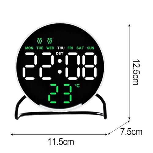 Valkyrie LED Dijital Masa Saati Alarm Sıcaklık Takvim Göstergeli USB Gece Işıklı Masa Saati Çift Alarm