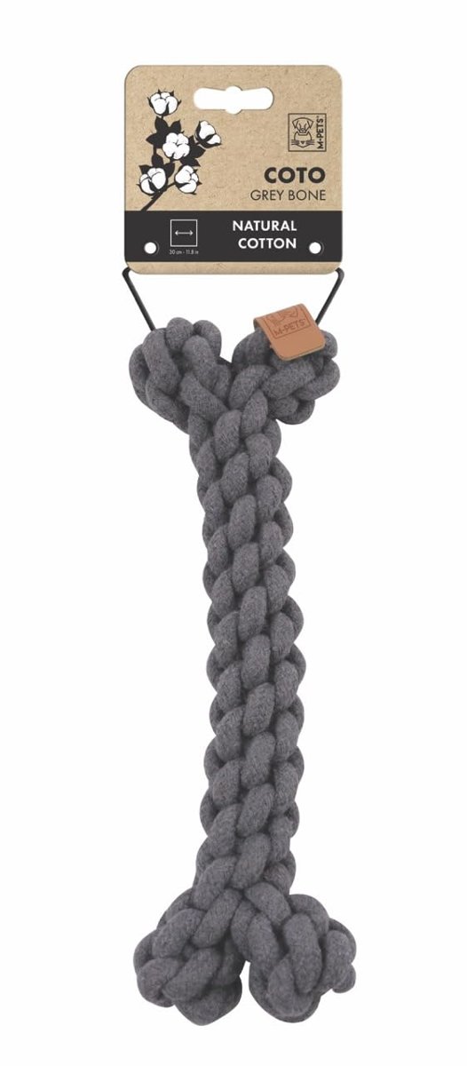 M-PETS COTO GREY BONE 30CM ÖRGÜ KEMİK OYUNCAK