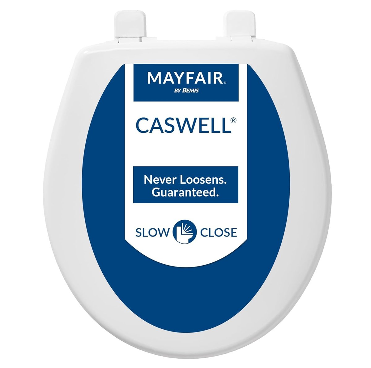 MAYFAIR 880SLOW 000 Caswell Klozet Kapağı Yavaş Yavaş Kapanır ve Asla Gevşetmez, Yuvarlak, Uzun Ömürlü Plastik, Beyaz