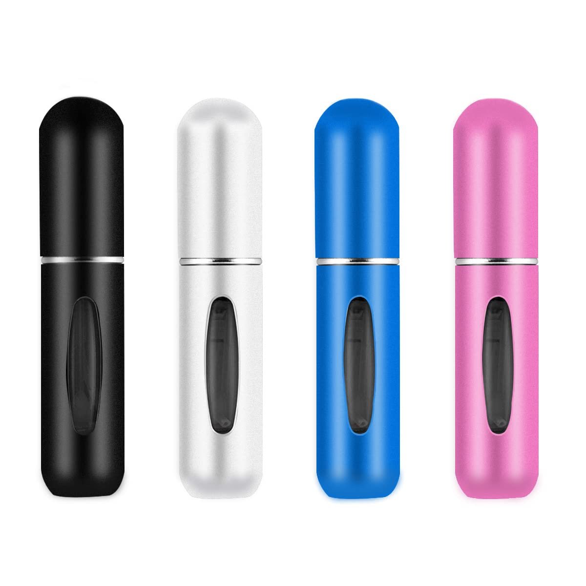 Leikedun 4 ADET Parfüm Püskürtücü Şişe 5 ml Mini Doldurulabilir Sprey Taşınabilir Sıvı Koku Şişesi Görsel Pencereli Boş Seyahat Şişesi Çanta El Çantası Cep Bavul için