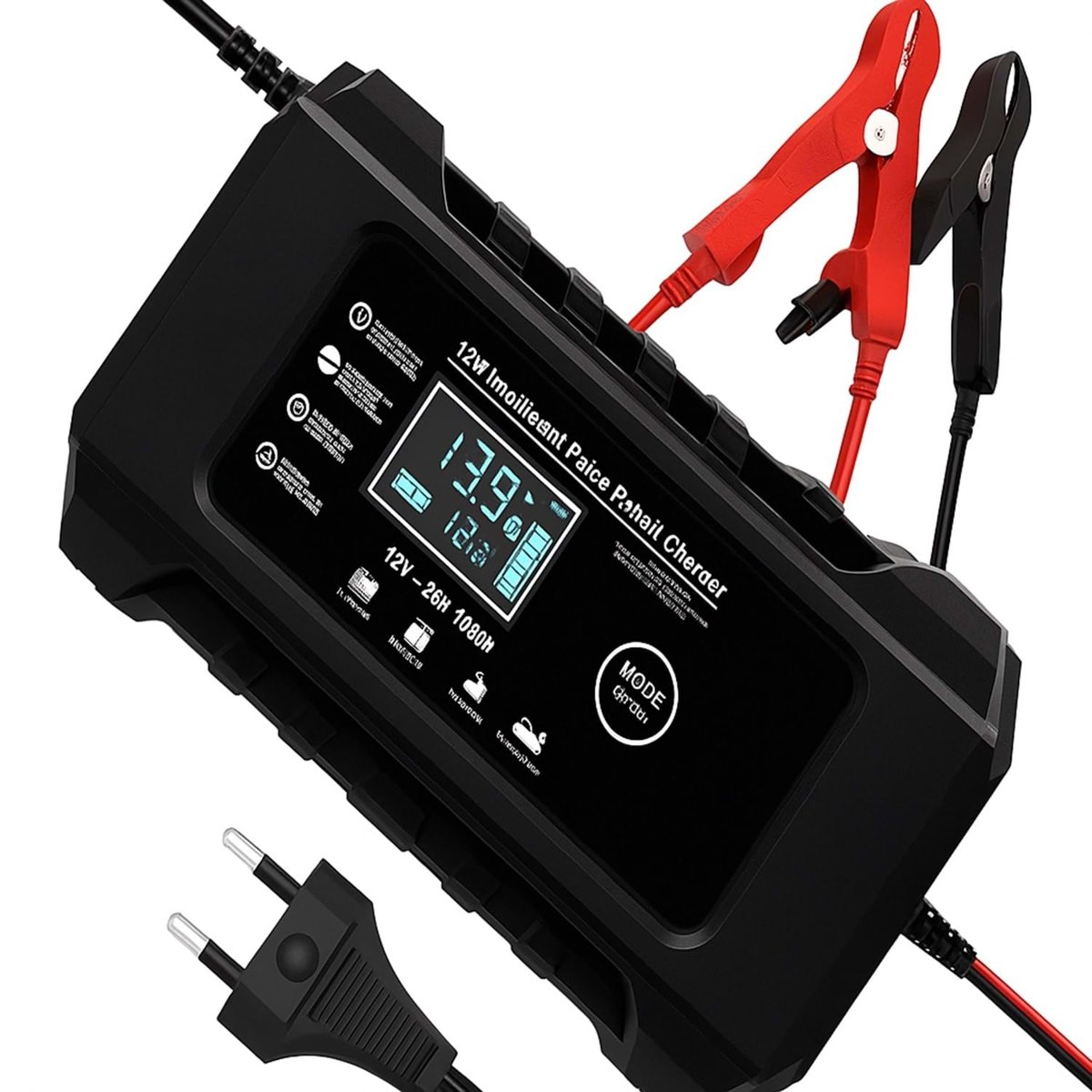 AEE® 12V 6A Akıllı Akü Şarj Cihazı Desülfatörlü LCD Ekranlı Jel Sulu Kuru AGM Kurşun Asit Akü Şarj ve Onarım Cihazı Otomatik Akü Şarj Aleti Oto Motosiklet Tekne Jeneratör Uyumlu