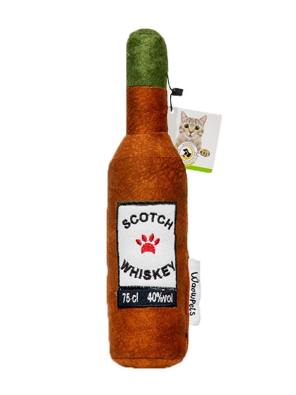 WaowPets Animal Products Bottle Toy, Köpek Oyuncağı, Kedi Oyuncağı, Peluş Oyuncak (Kahverengi)