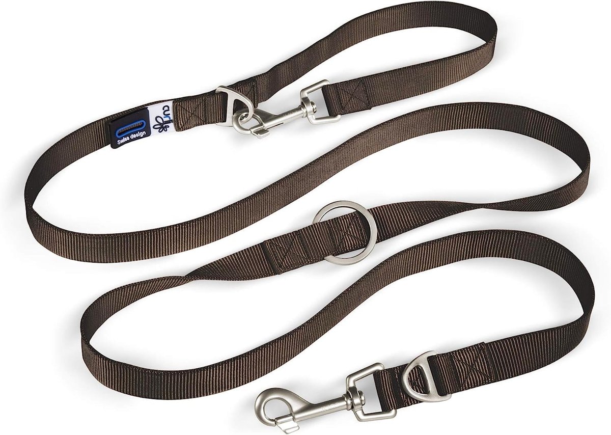 CURLI ADJUSTABLE LEASH NYLON BROWN M