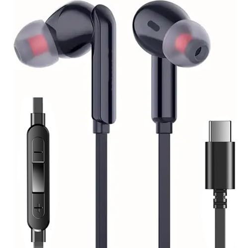teknosepetim Tak Çalıştır Type-C Kulakiçi Kablolu Kulaklık Mikrofonlu Iphone 15 Pro Max S24 Ultra Uygun Kulaklık (siyah)