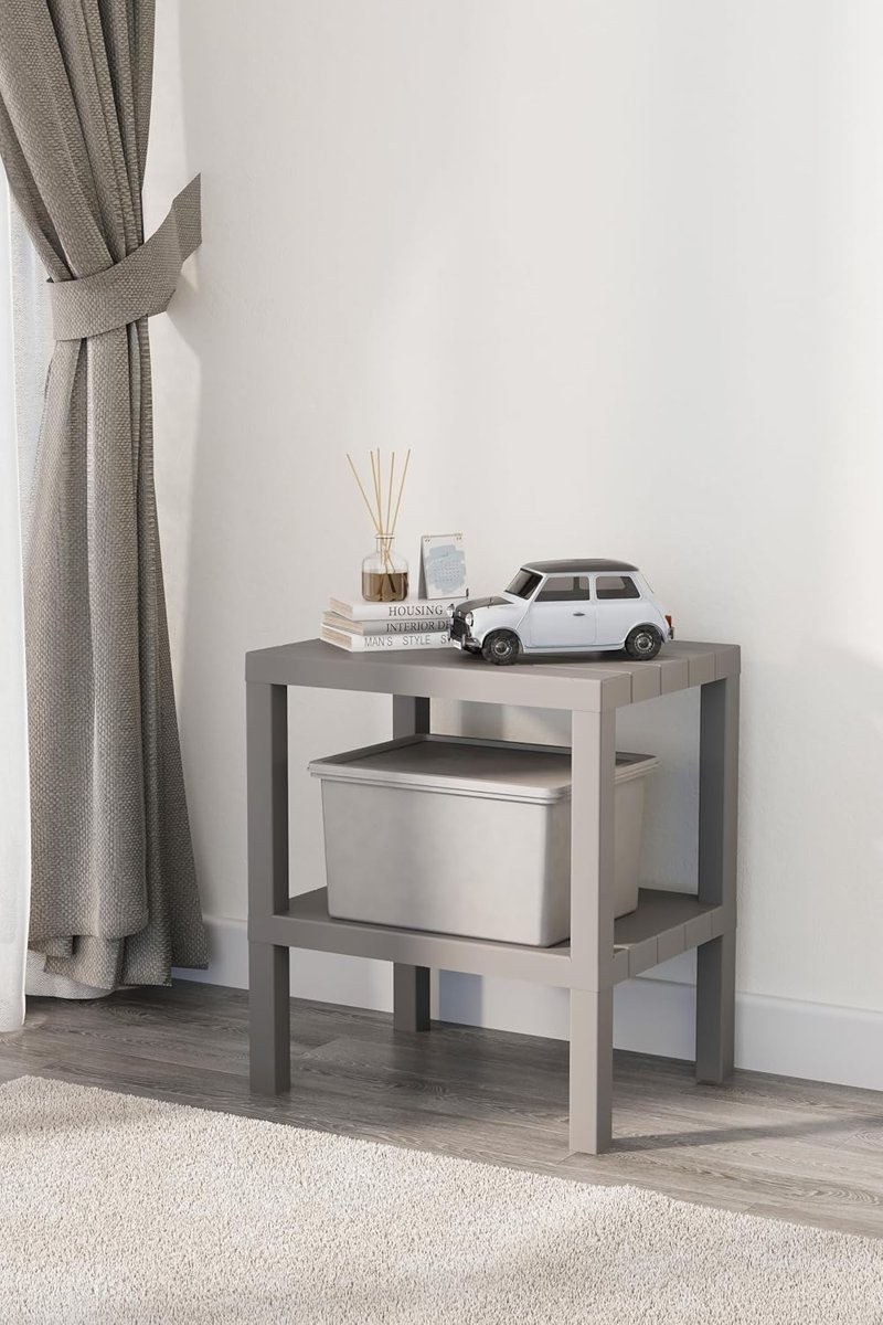 Mithra Life 2 Katlı Plastik Gri Banyo Mutfak Rafı MIT1056