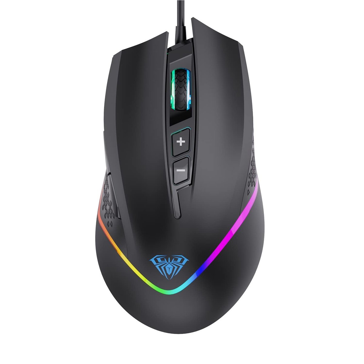 AULA F805 6400DPI RGB 7 Tuşlu Makro Optik Oyuncu Mouse, Siyah