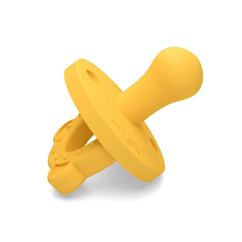Lujo Bear SafeJoy Silikon Emzik ve Diş Kaşıyıcı Stage 1 (0-6 AY) - Yellow