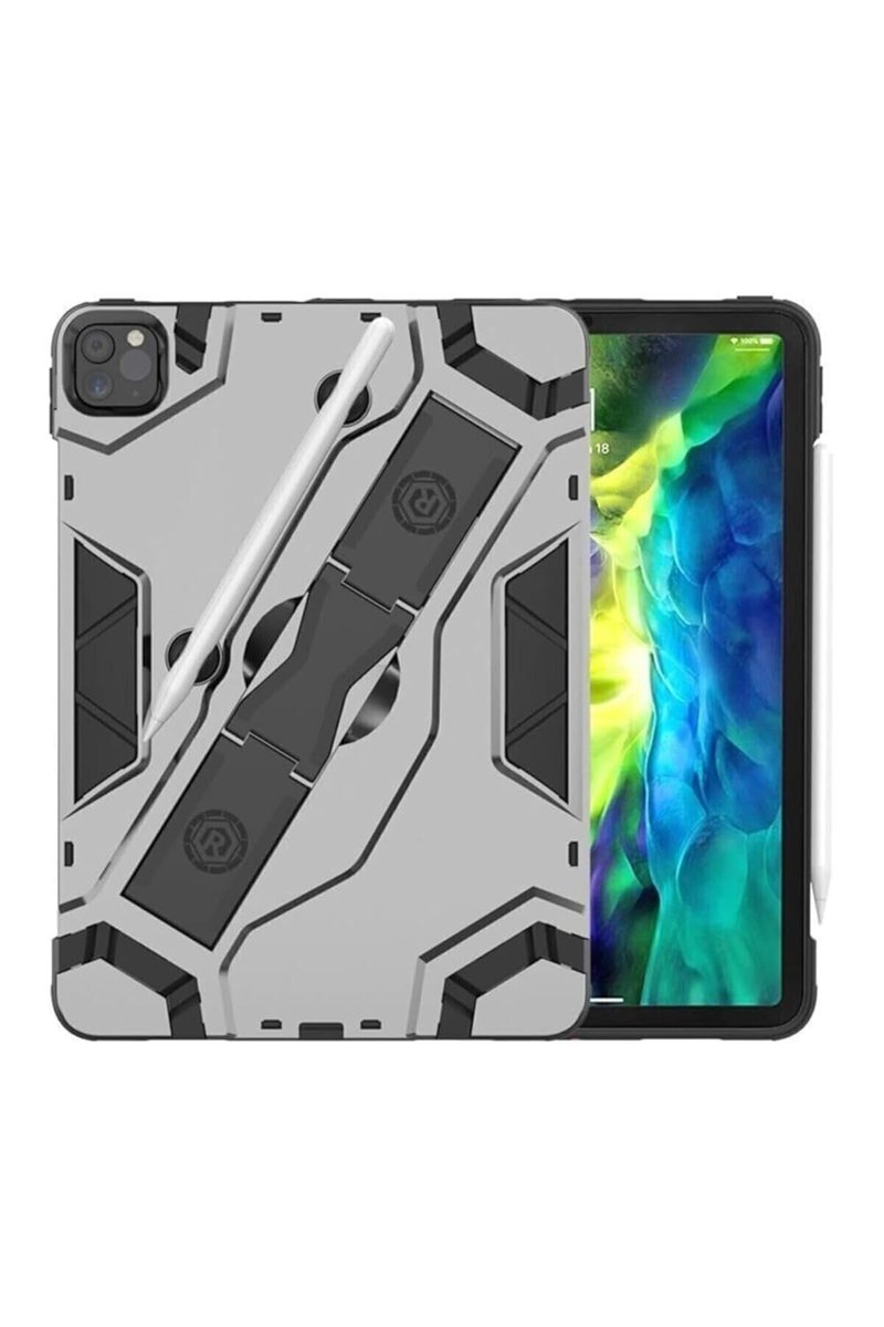 iPad Pro 11 2. Nesil 3. Nesil 4. Nesil ile Uyumlu Standlı Kalem Bölmeli Zırh Korumalı Kılıf