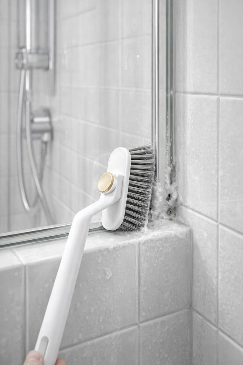 Busstier Cımbızlı Döner Başlıklı Çok Fonksiyonlu Derinlemesine Banyo Temizlik Fırçası Derz Arası Fayans Duşakabin Küvet Lavabo Gider Kapı Pencere Ray Köşe Detay Temizliği İçin Sert Kıllı Ergonomik Sap