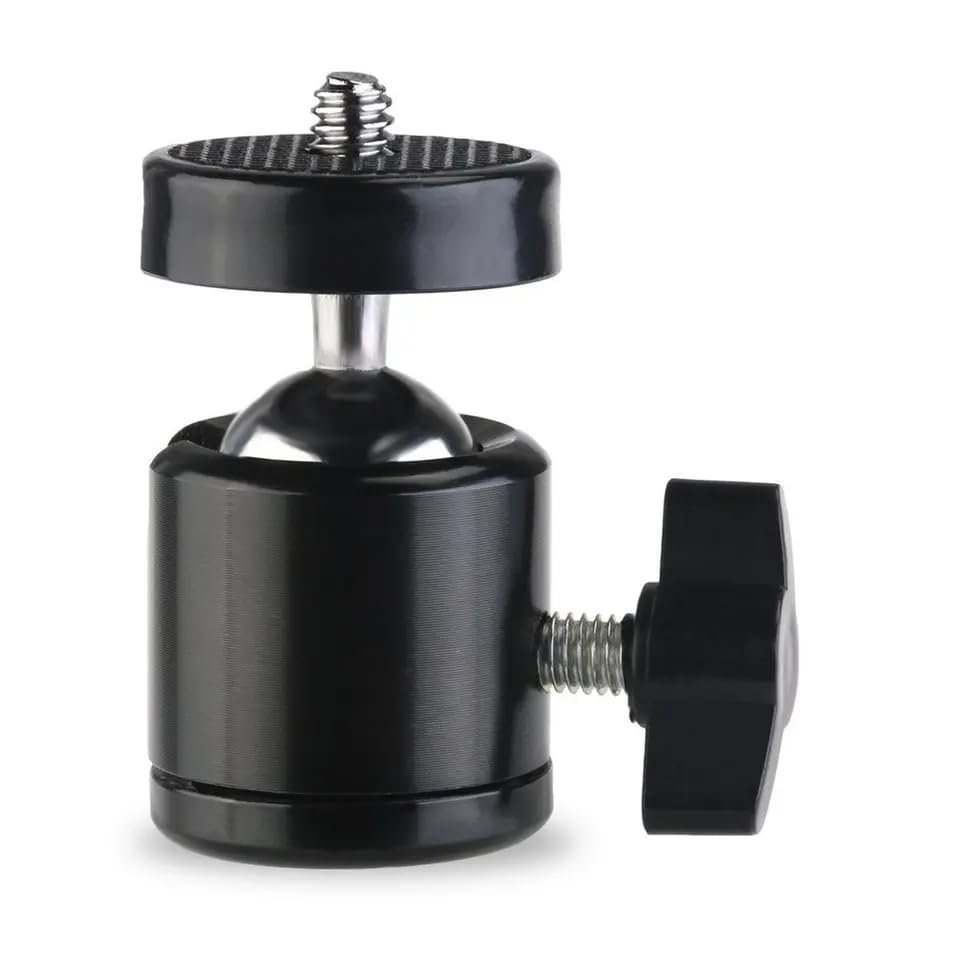 Kyrotech 360 Döner Mafsallı Vida Adaptörü, 1/4 Bağlantı Uyumlu Tripod ve Monopod Aksesuarı, Kamera, Akıllı Telefon, GoPro, Mikrofon, LED Işık, Video Monitör ile Uyumlu Montaj Parçası
