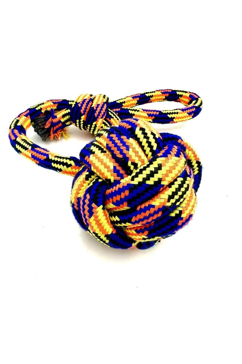Tasma Market Tutma Halatlı Diş İpli Köpek Isırma Topu 9CM