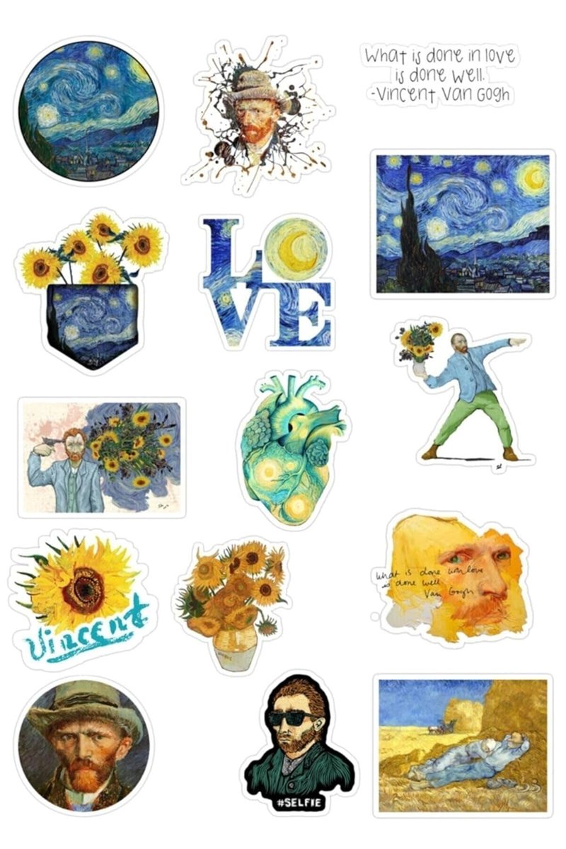 Ms Major Selection Van Gogh Sticker Seti Telefon Bilgisayar Ve Diğer Yüzeylere Uygun