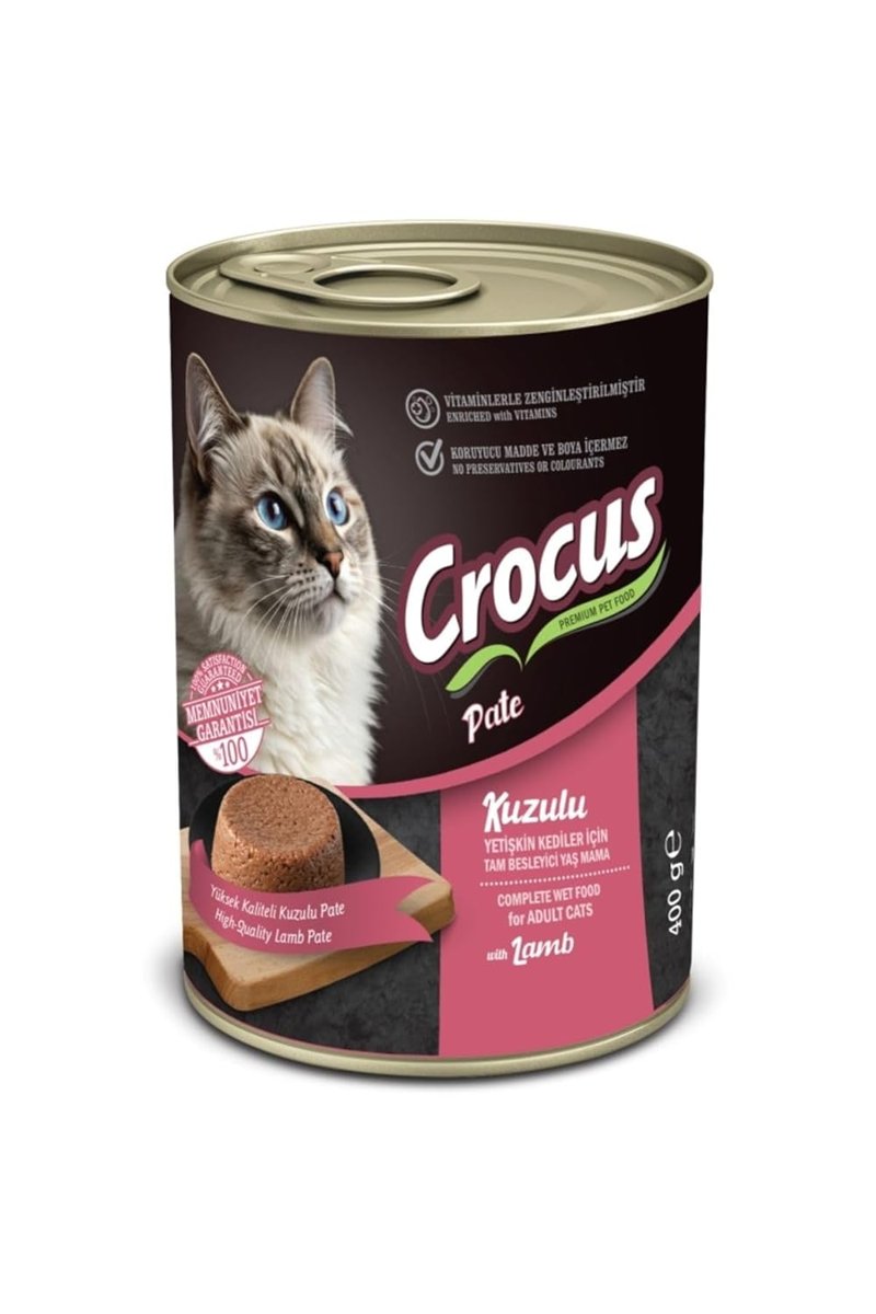 Crocus Yetişkin Kedi Kuzu Etli Pate Yaş Mama 400G