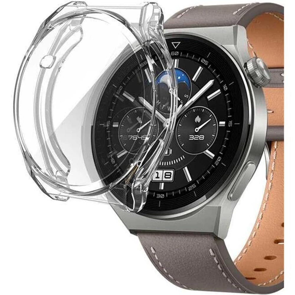 Coverzone Huawei Watch 4 Pro ile Uyumlu Çerceve Pc Wafture Silikon Kılıf Koruma Watch 4 Pro ile Uyum