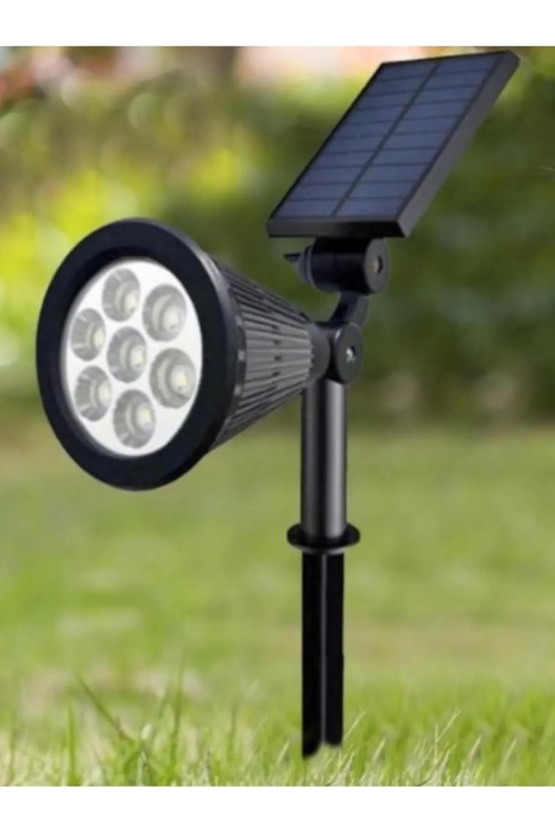 Solar Kazıklı Çim Armatür Cata 7w Güneş Enerjili Led Çim Lambası Bahçe Ağaç Aydınlatma Lambası (Amber Işık)