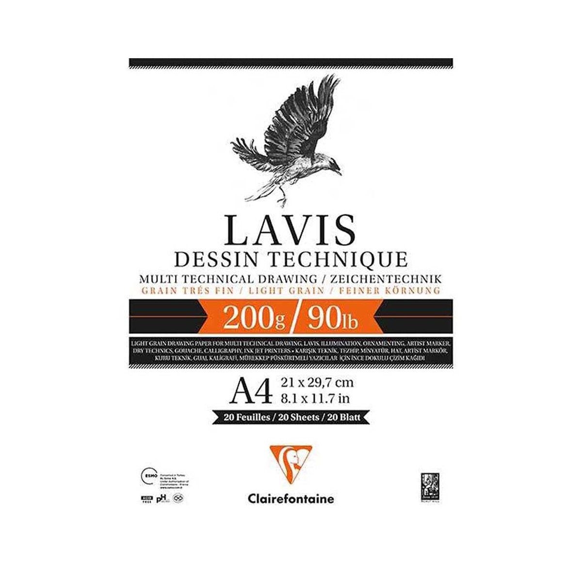 Clairefontaine LAVIS DESSIN TECHNIQUE A4 200 gr. Çizim Defteri 3417