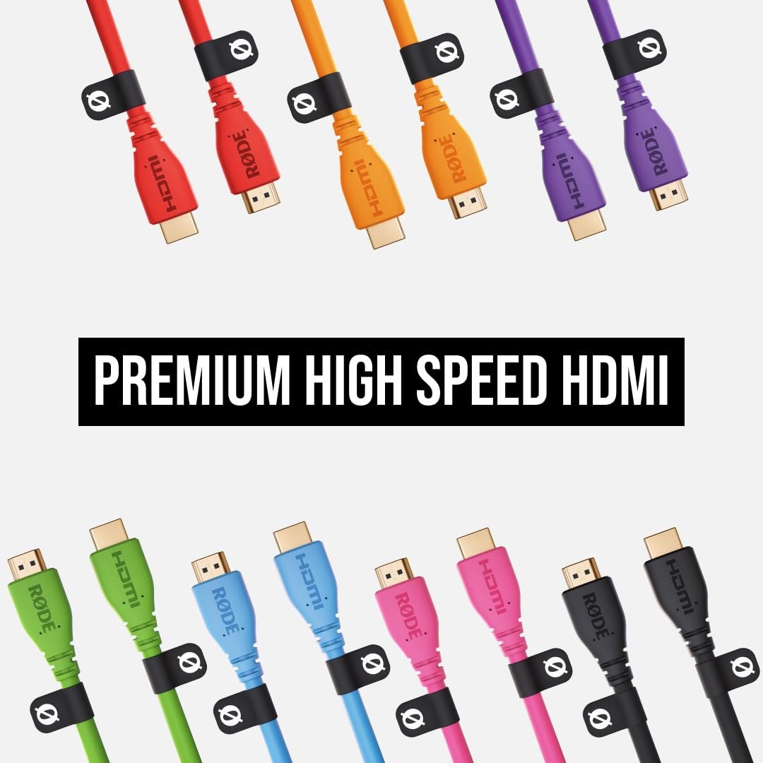 RØDE HDMI-1.5 Premium Yüksek Hızlı HDMI Kablosu Ethernet (1.5m/5ft, Kırmızı)