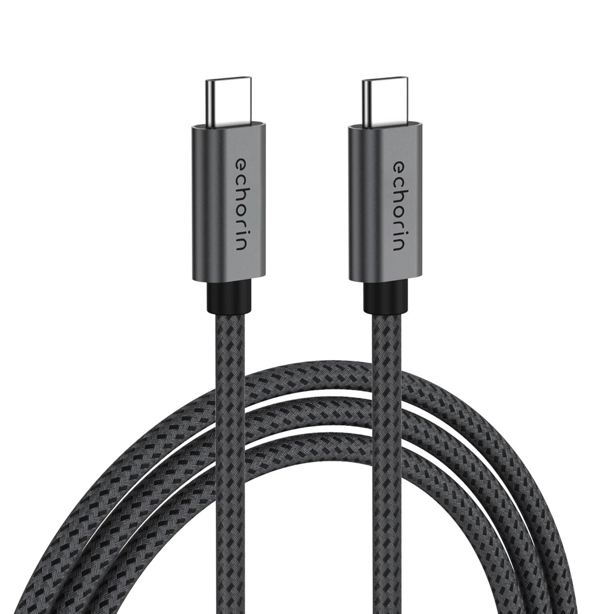 Echorin 240W, 20 Gbps, 4K 60Hz, USB C'den USB C'ye, Örgülü Hızlı Şarj, Görüntü ve Veri Aktarım Kablosu PD 3.2, 5A, iPhone 15, 16, 17, M2 MacBook Pro, Air, iPad Pro ve Galaxy S25, S24, S23 ile Uyumlu