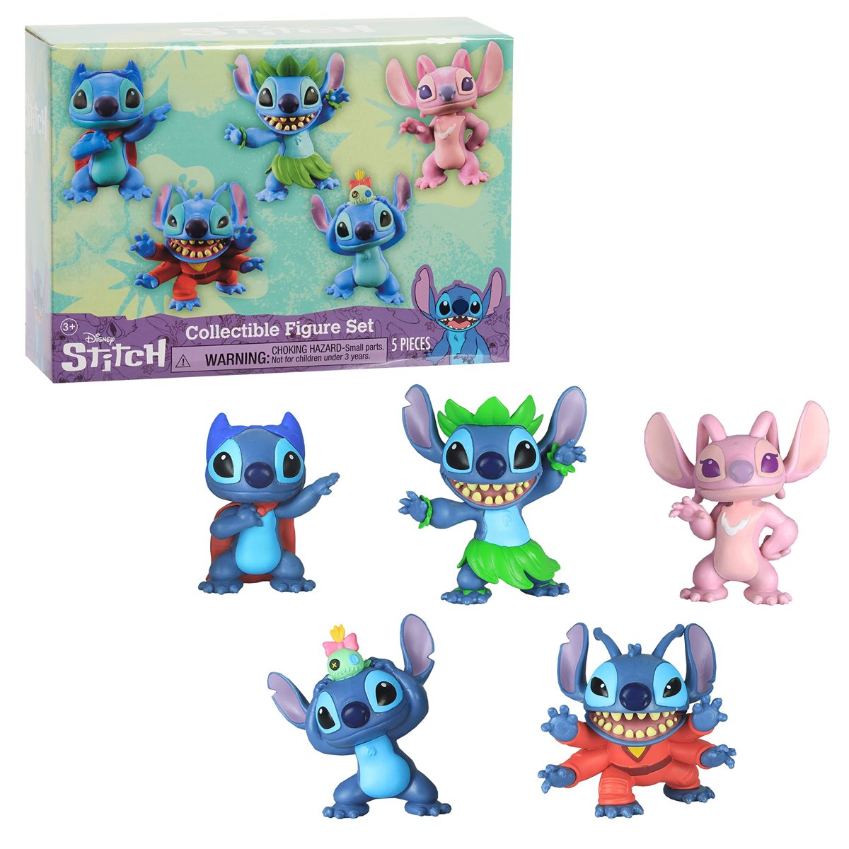 Disney 's Lilo  Stitch Koleksiyon Dikiş Figürü Seti, 5 parça, Just Play tarafından, Mavi
