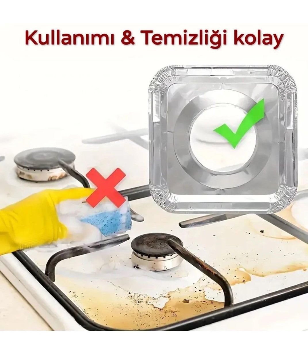Busstier 10'lu Ocak Üstü Koruyucu Folyo Leke Önleyici Isıya Dayanıklı Ocak Izgara Koruma Matı