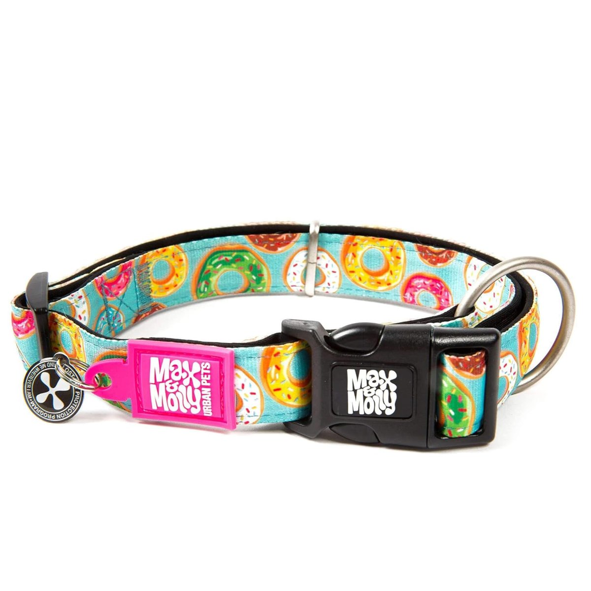 Max & Molly Urban Pets Original Serisi Akıllı Künyeli Köpek Boyun Tasması (M, Donuts)