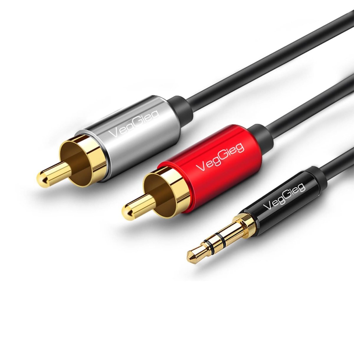 VegGieg 3.5mm AUX to 2 RCA Ses Kablosu 5 Metre