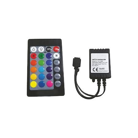 Rgb Şerit Led Kontrol Cihazları - Bluetooth, Sese ve Müziğe Duyarlı, 24 Tuşlu - 6 Amper, 10 Metreye kadar Rgb Şerit led Çalıştırır (1, Bluetooth Kontrol Cihazı)