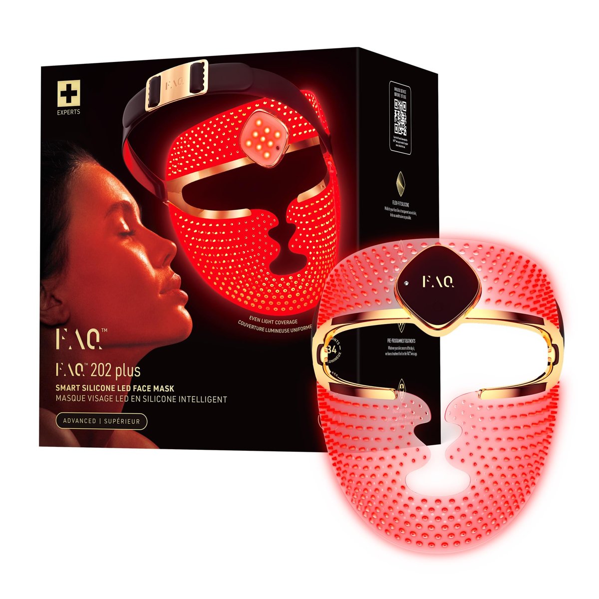 FAQ 202 Plus Gelişmiş 8 Renkli LED Yüz Maskesi – Işıltılı Görünüm İçin Kablosuz Cilt Bakımı – 634 Işık Noktasıyla Tam Kapsama Sağlayan Giyilebilir Cilt Bakım Cihazı